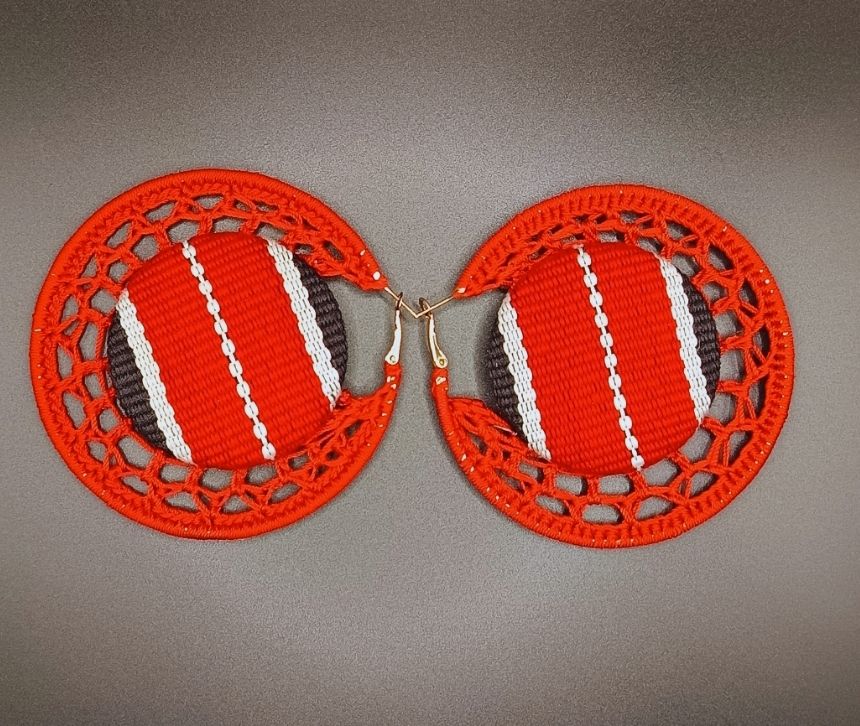 Boucle d'oreilles créole tricotée NOUN POWER
