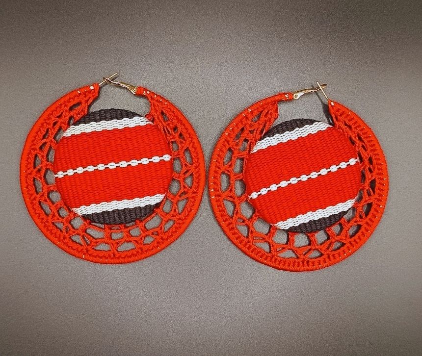 Boucle d'oreilles créole tricotée NOUN POWER