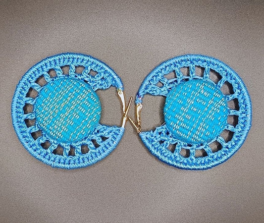 Boucle d'oreilles créole tricotée OCEAN