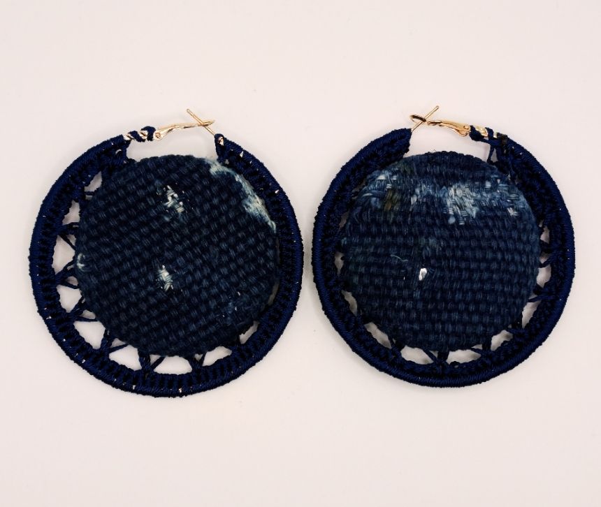 Boucle d'oreilles créole tricotée en NDOP ORIGINAL
