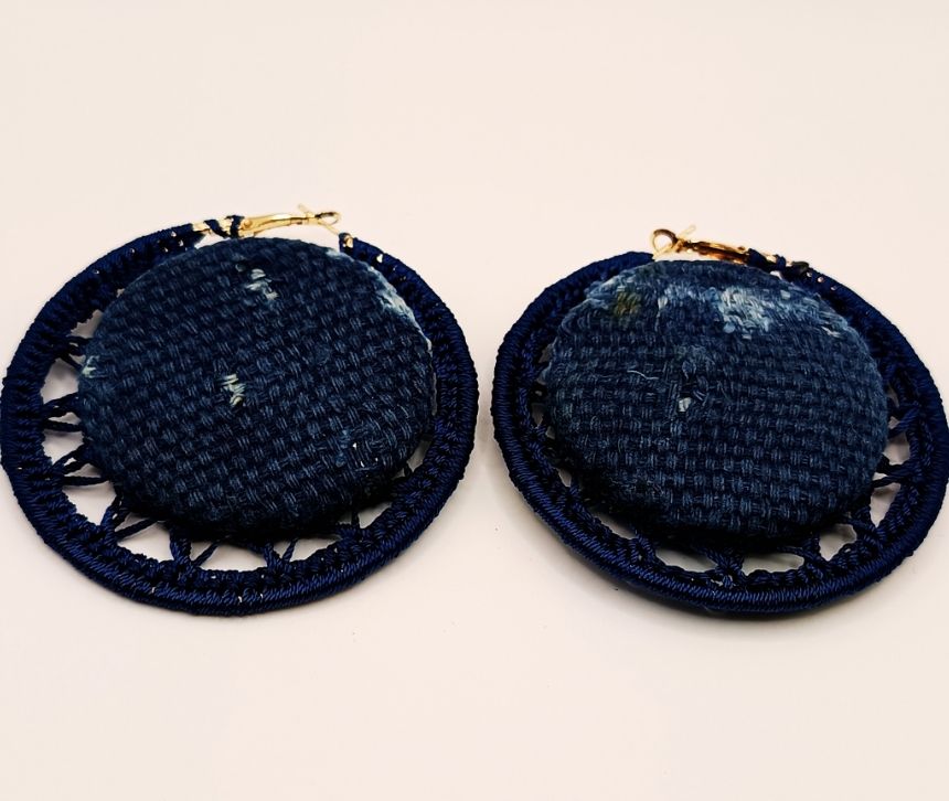 Boucle d'oreilles créole tricotée en NDOP ORIGINAL