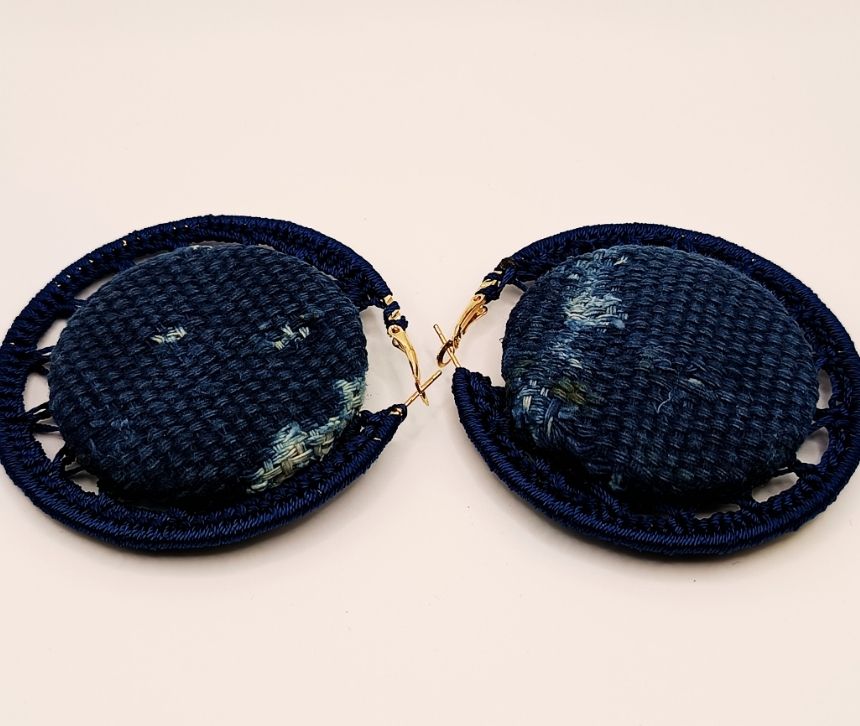 Boucle d'oreilles créole tricotée en NDOP ORIGINAL
