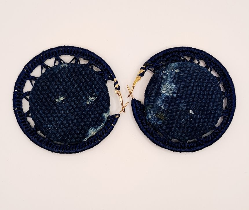 Boucle d'oreilles créole tricotée en NDOP ORIGINAL