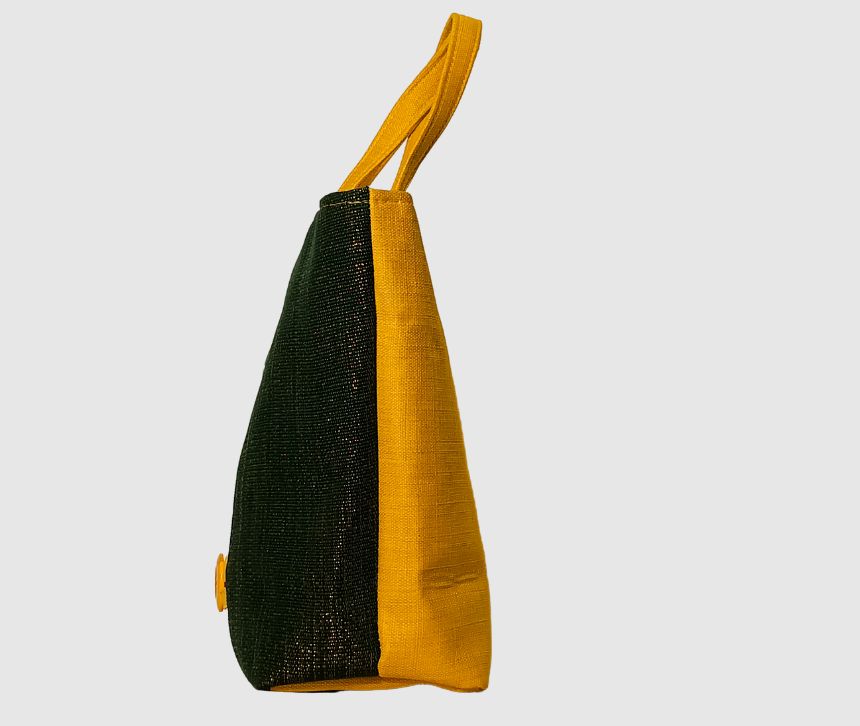 DD Sac Fourre Tout OR ÉMERAUDE AVEC JUTE JAUNE OR