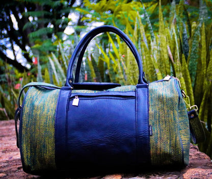 DD Sac à Main de Voyage OR ÉMERAUDE + CUIR VÉRITABLE NOIR LISSE
