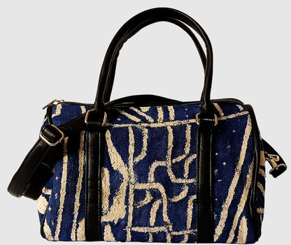 DD Mini Sac à Main de Voyage en NDOP ORIGINAL LAVABLE + CUIR VÉRITABLE NOIR LISSE