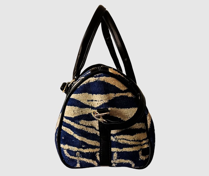 DD Mini Sac à Main de Voyage en NDOP ORIGINAL LAVABLE + CUIR VÉRITABLE NOIR LISSE